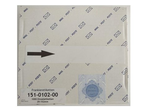 Alternative Frankieretiketten Quadient IJ / IS / IN Modellreihe | 152 x 39mm | 1.000 Etiketten