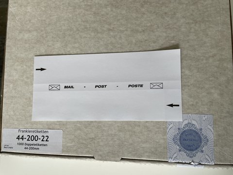 Frankieretiketten | Alle Hersteller | 200 x 44 mm | 1.000 Etiketten Doppelblatt lang universal